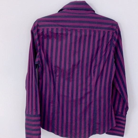 Ben Sherman purple striped 100% cotton button down tailored shirt - Picture 4 of 11